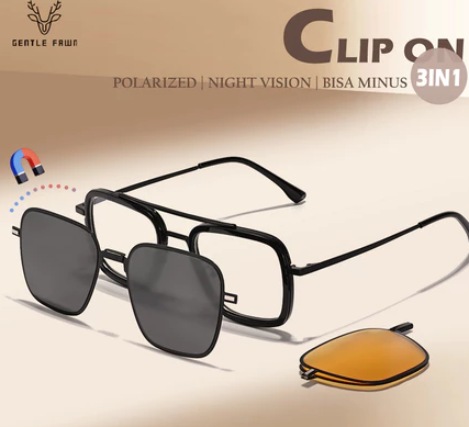 Gentle Fawn Kacamata Clip On Polarized Bisa Custom Minus Bahan TR90